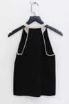 SWAYING/KNIT contrasting piping camisole SW23SS1T03 black/beige PS84